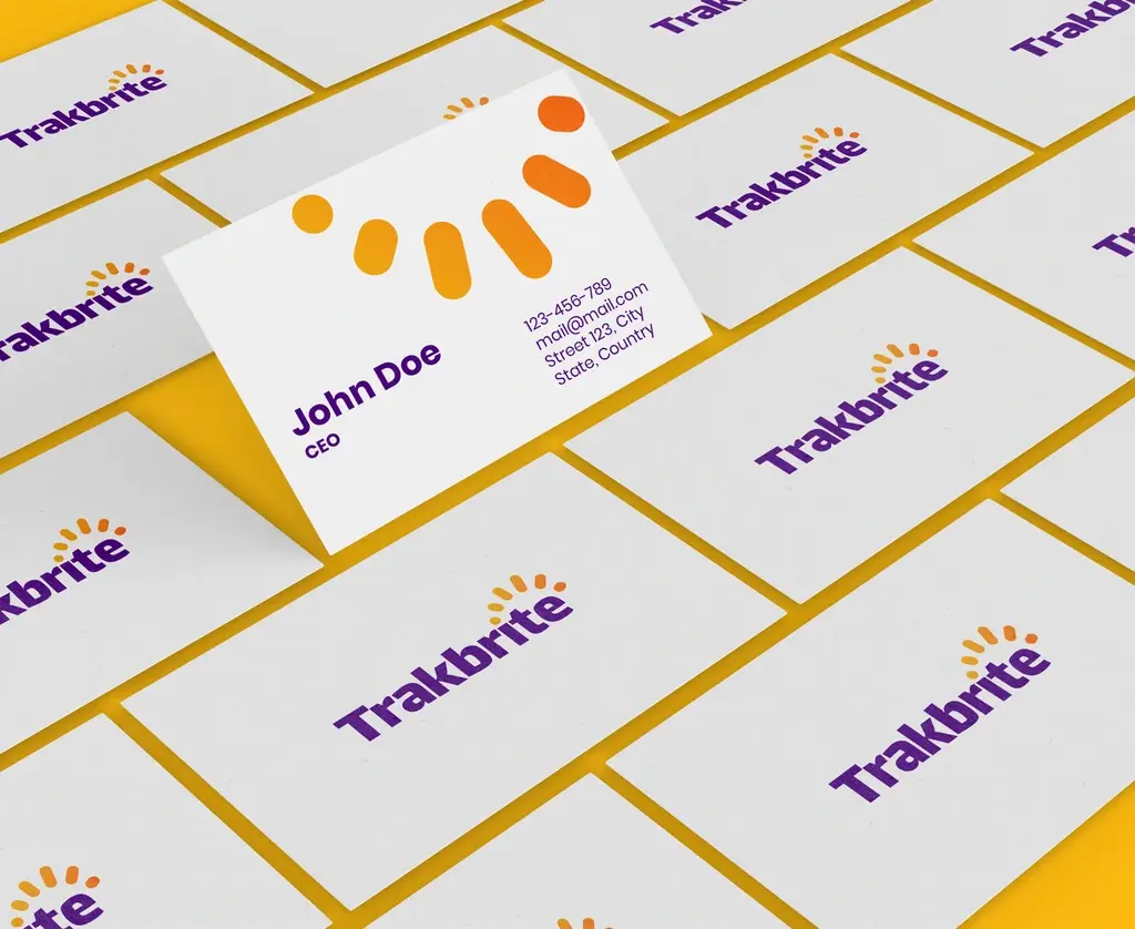 Trakbrite — logo and business cards