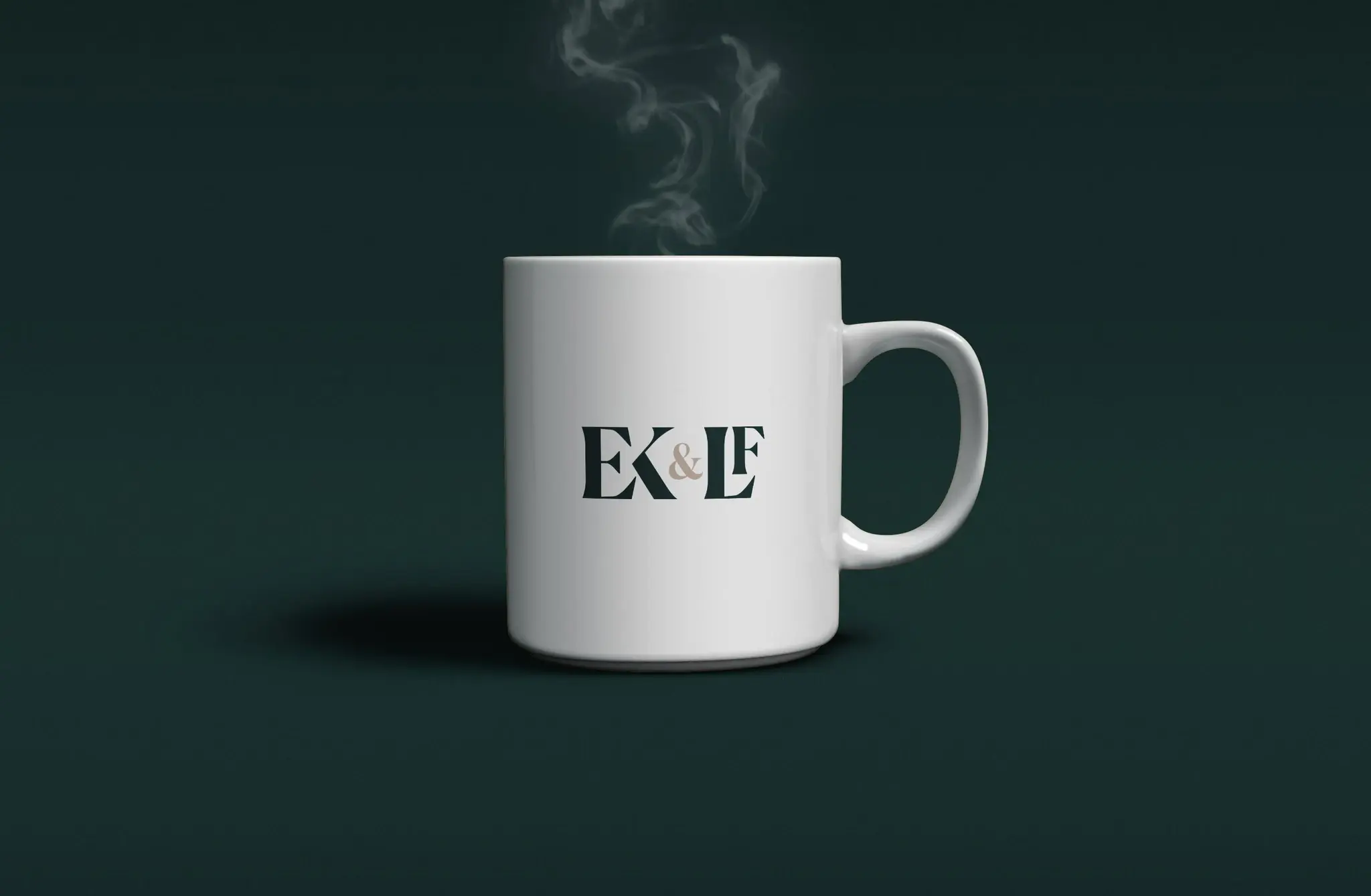 EK&LF — monogram on a coffee mug