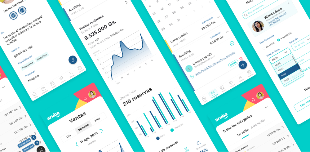Screens of the UI of the MUV App