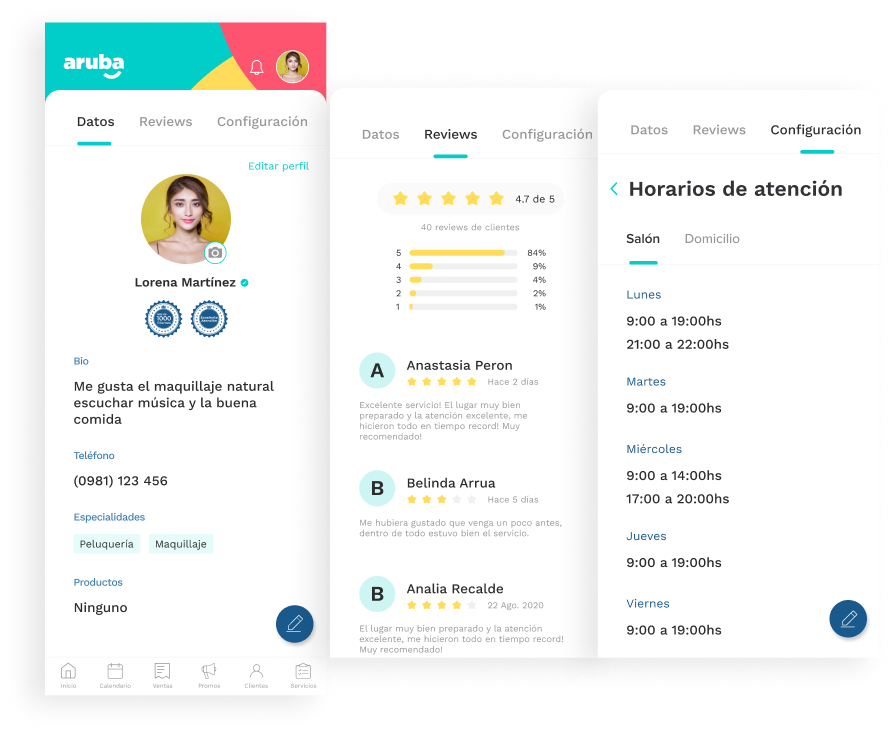 Profile page of the app